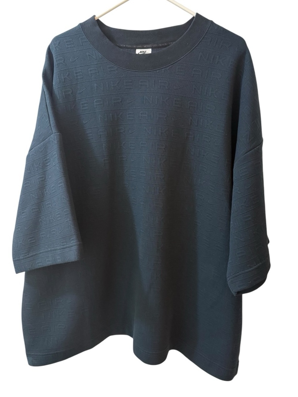 Nike Air All Over Logo Jacquard Oversized T Shirt XL Black Oversized Swoosh